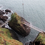 The bridge being lowered into place