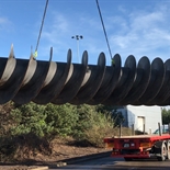 Pump being removed for refurbishment