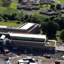 drone Omagh enhanced hospital aerial