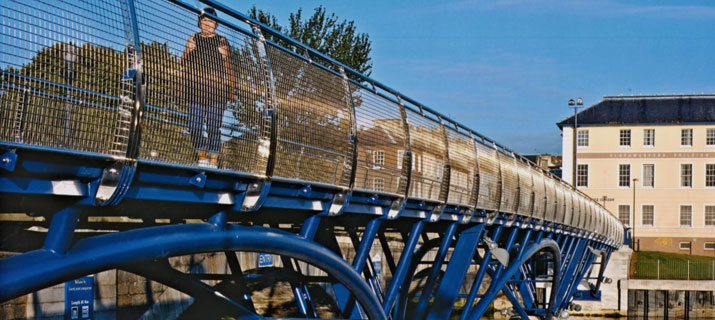 Urban Footbridge Over Westlink Belfast Connects Stock Photo